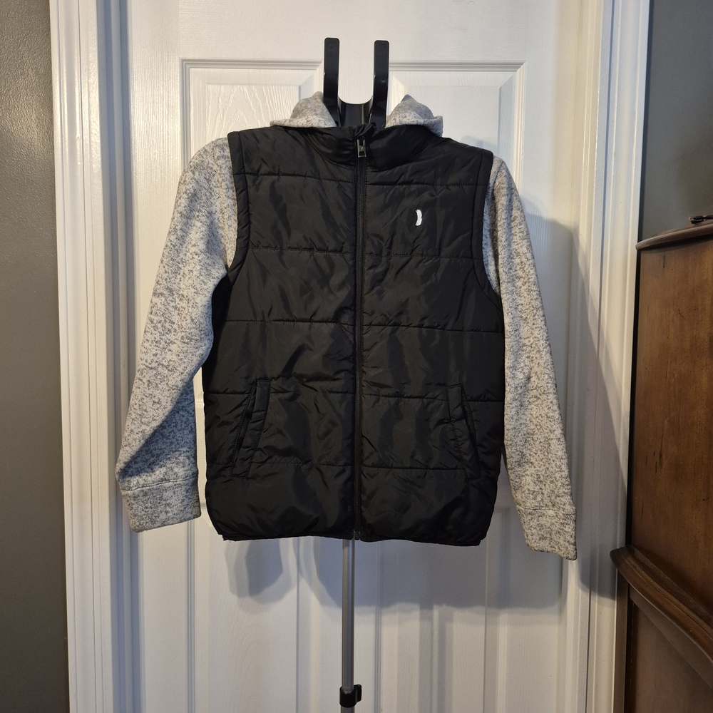 Hurley Black and Gray Kids Hooded Sweatshirt